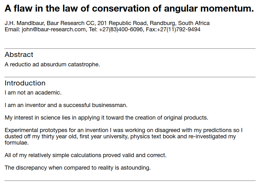 John Mandlbaur's rag on angular momentum page 1