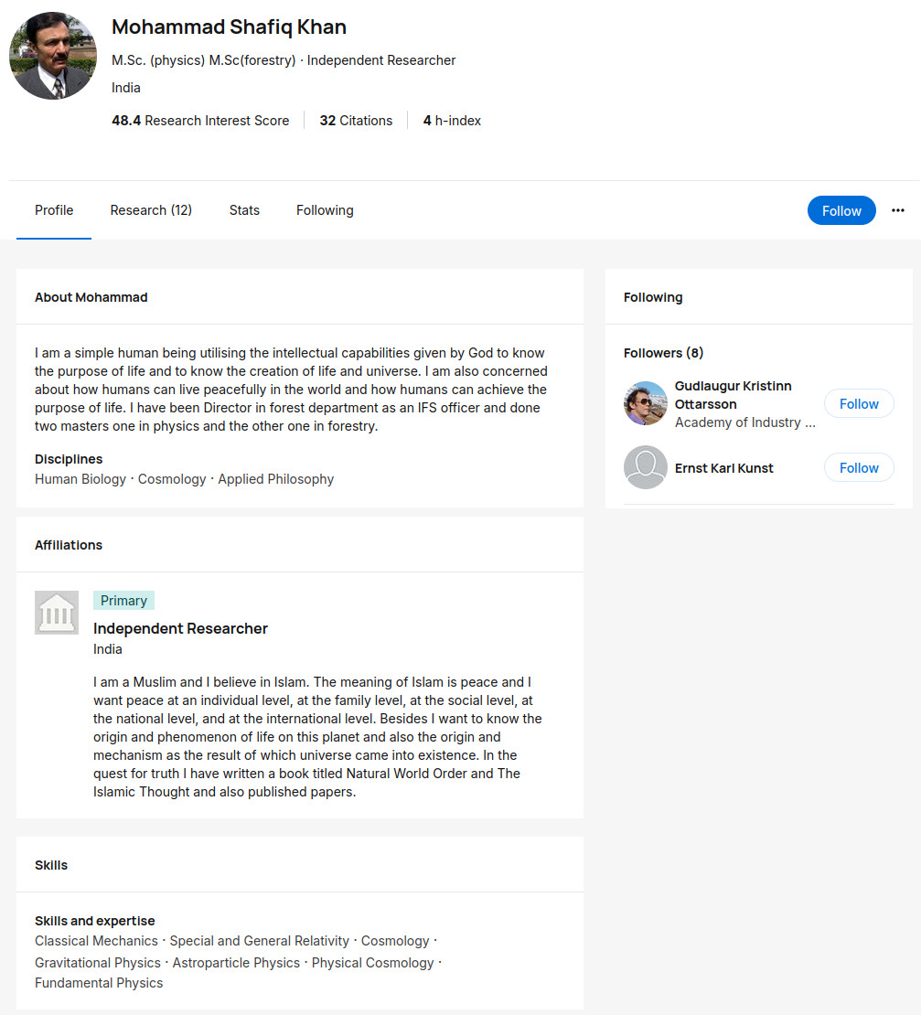 Mohammad Shafik Khan ResearchGate
